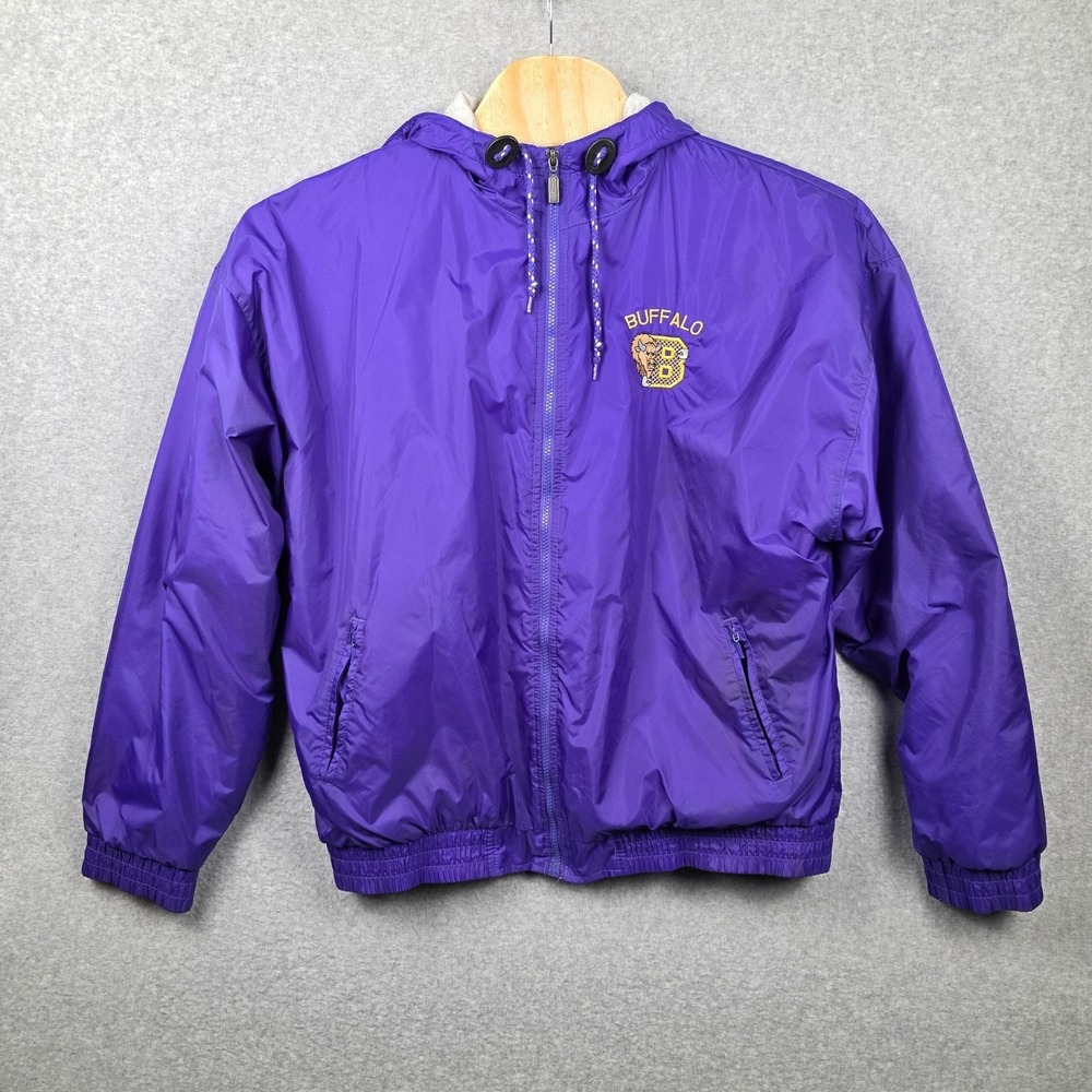 Holloway Jacket Mens XL Purple Buffalo Bison Hooded Lined Windbreaker Full Zip‎